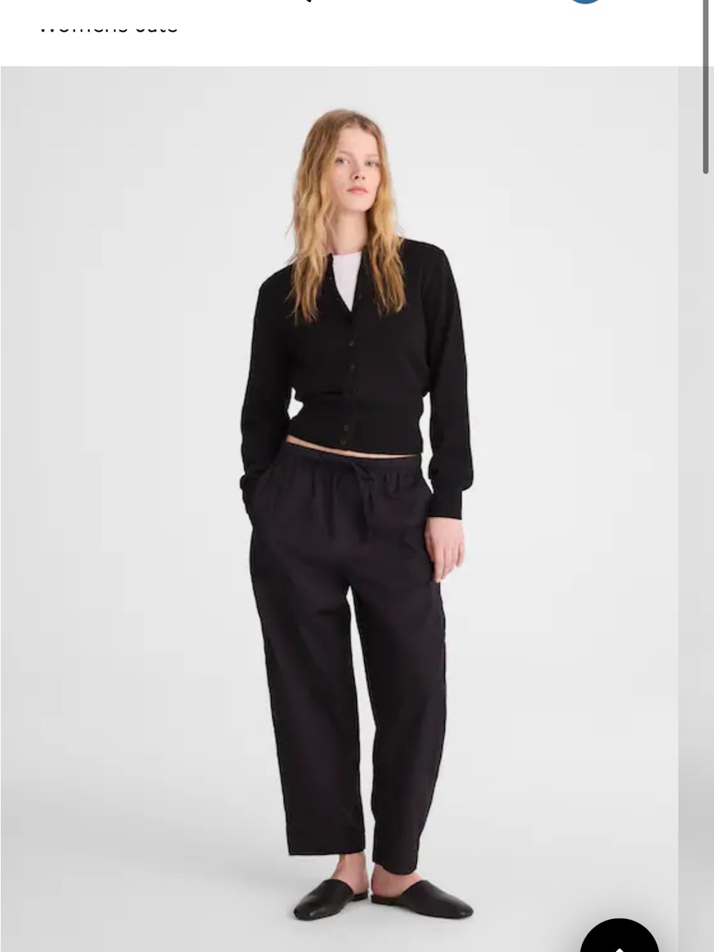 Relaxed Wide-Leg Women's Pants in Black